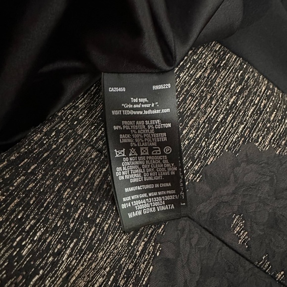 TED BAKER Black Vinata Embellished Neck Tunic Dress, size 0 - Picture 11 of 11